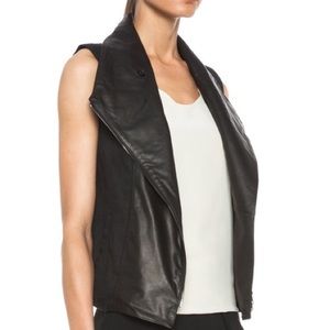 SOLD Vince. Leather & Linen Vest